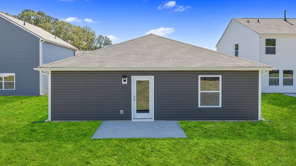 Large backyard of home.