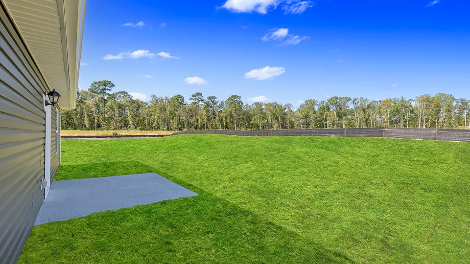 Large backyard of home.