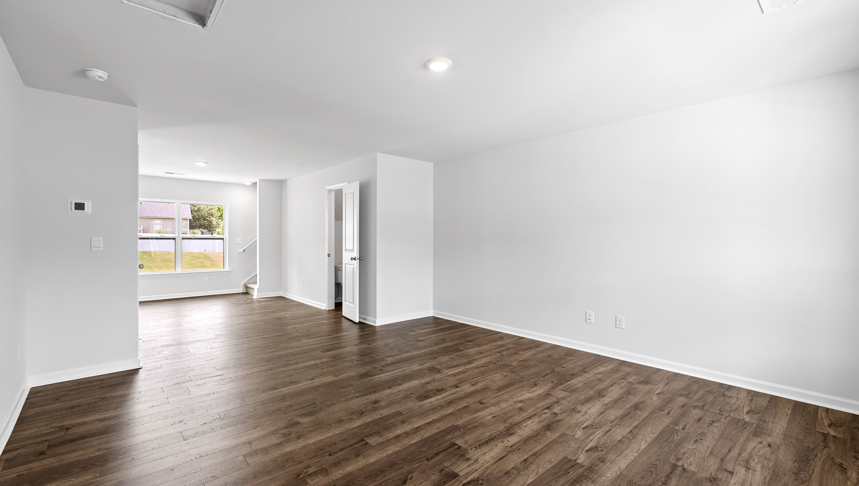 Family room looking towards back of home.