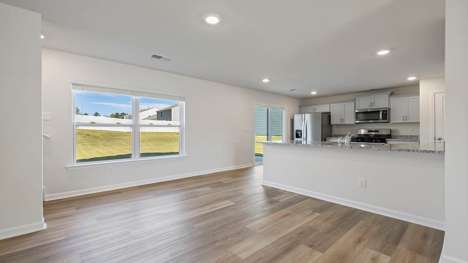 Dining room facing kitchen.