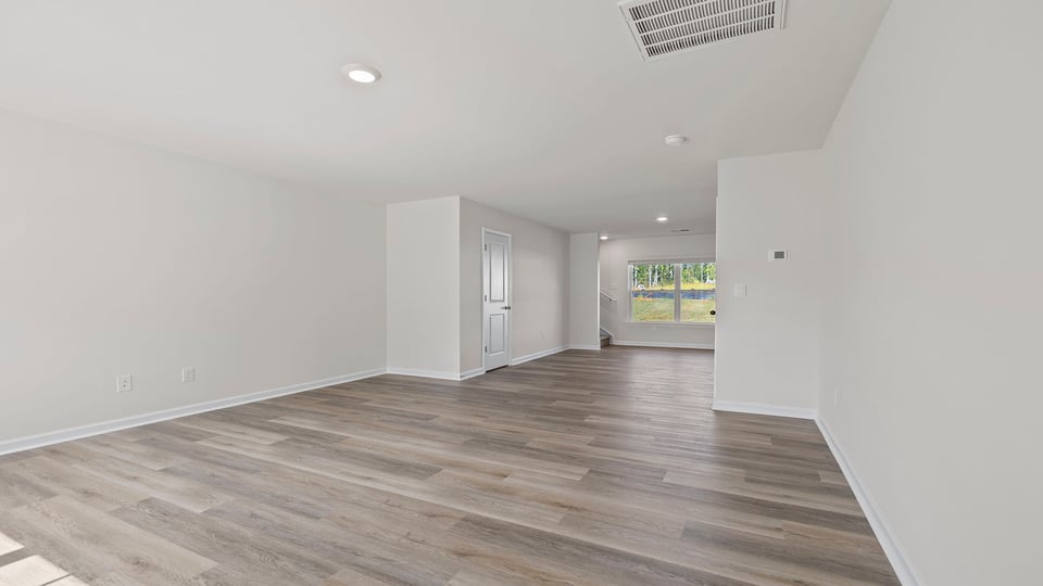 Family room facing towards rear of home.