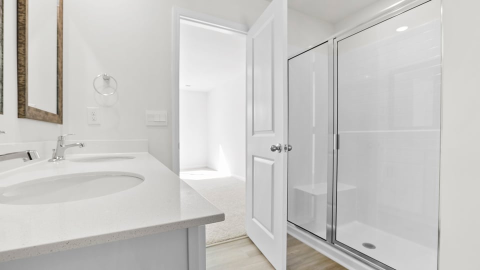 Bathroom with double vanity.