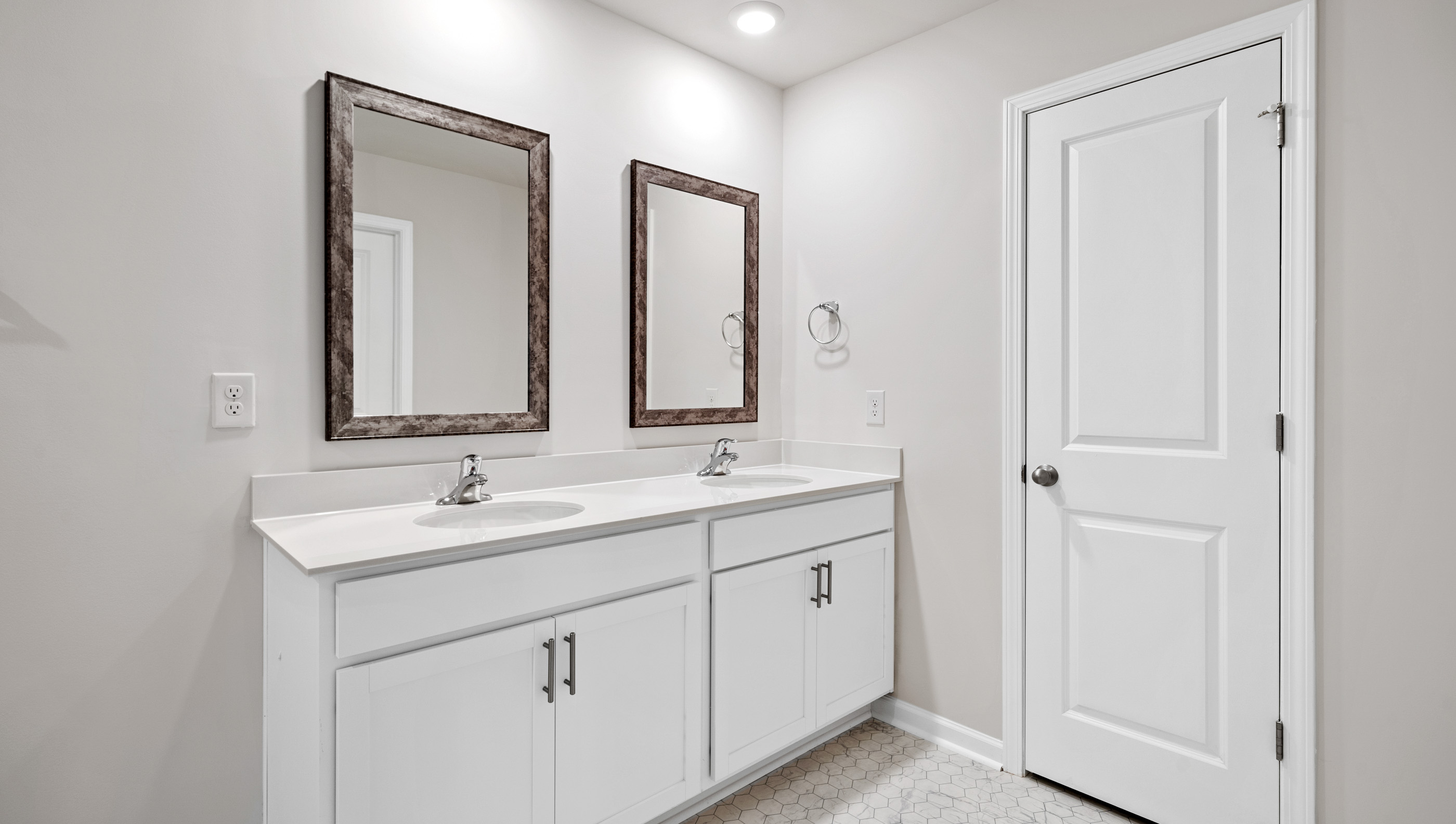 Bathroom with double sink vanity.