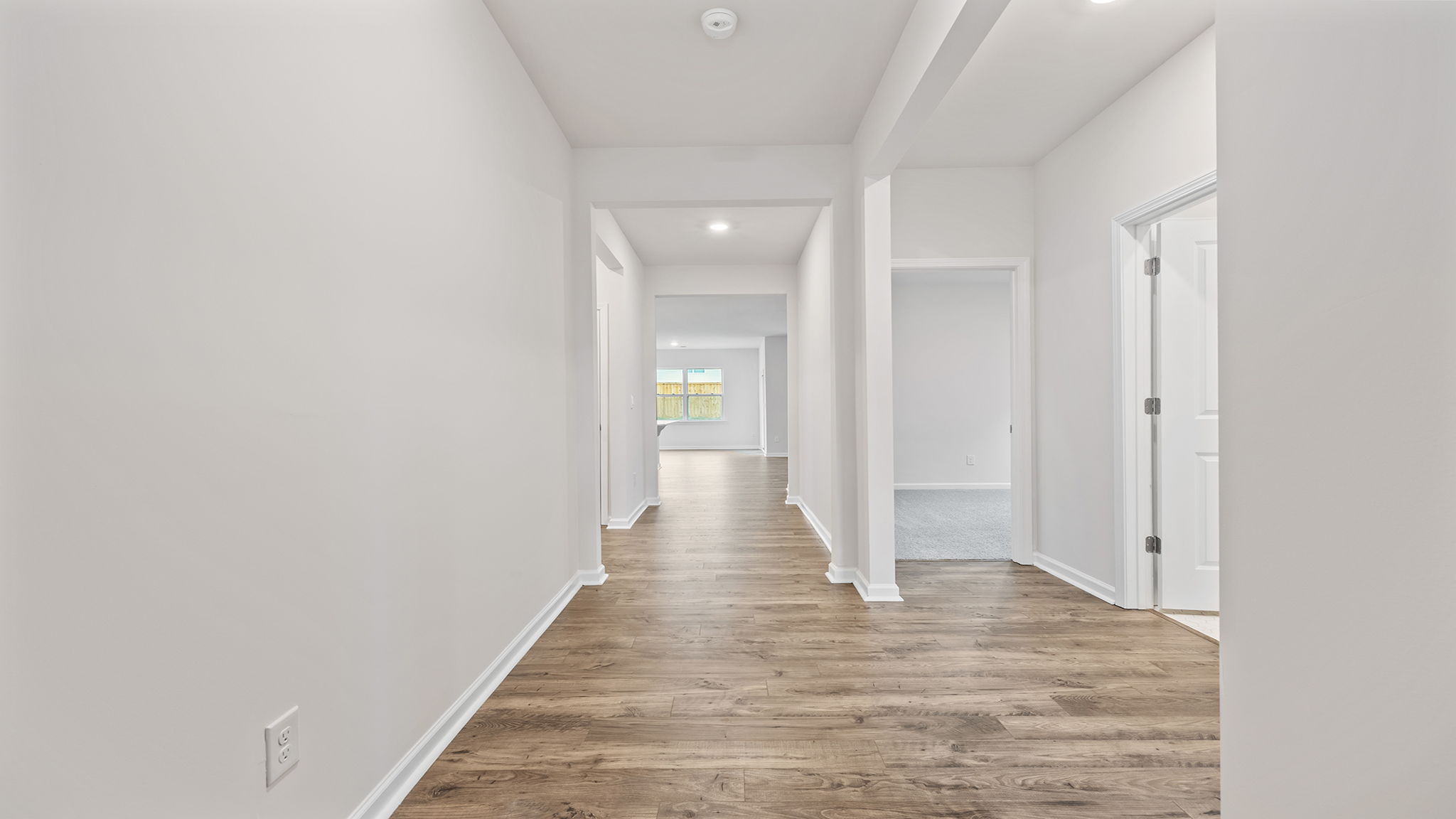 View of hallway toward the living area.