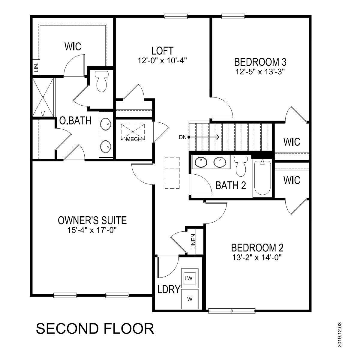 Second floor floorplan.