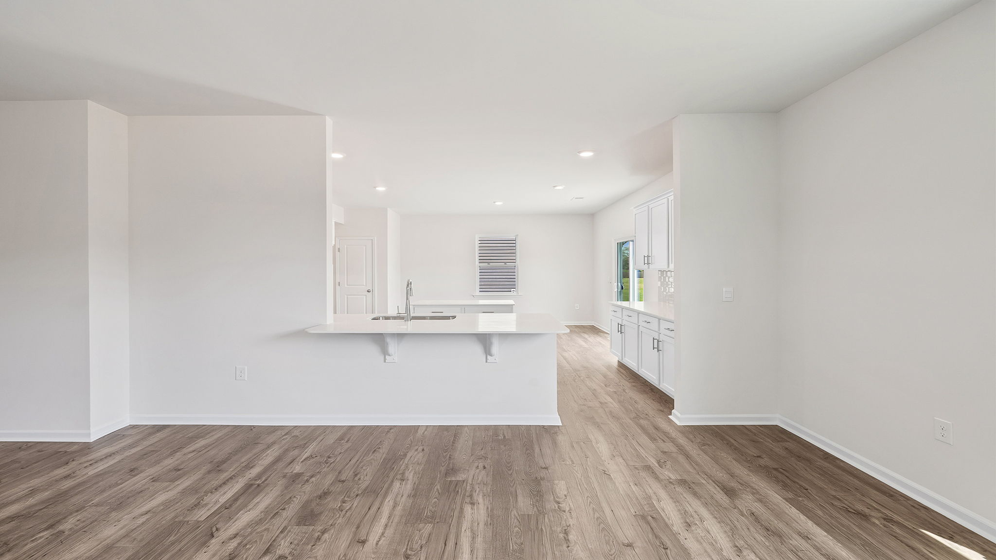 View from family room toward the kitchen.