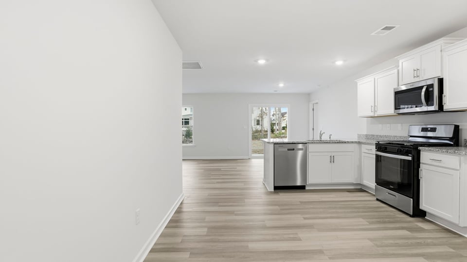 View of kitchen from the hallway.