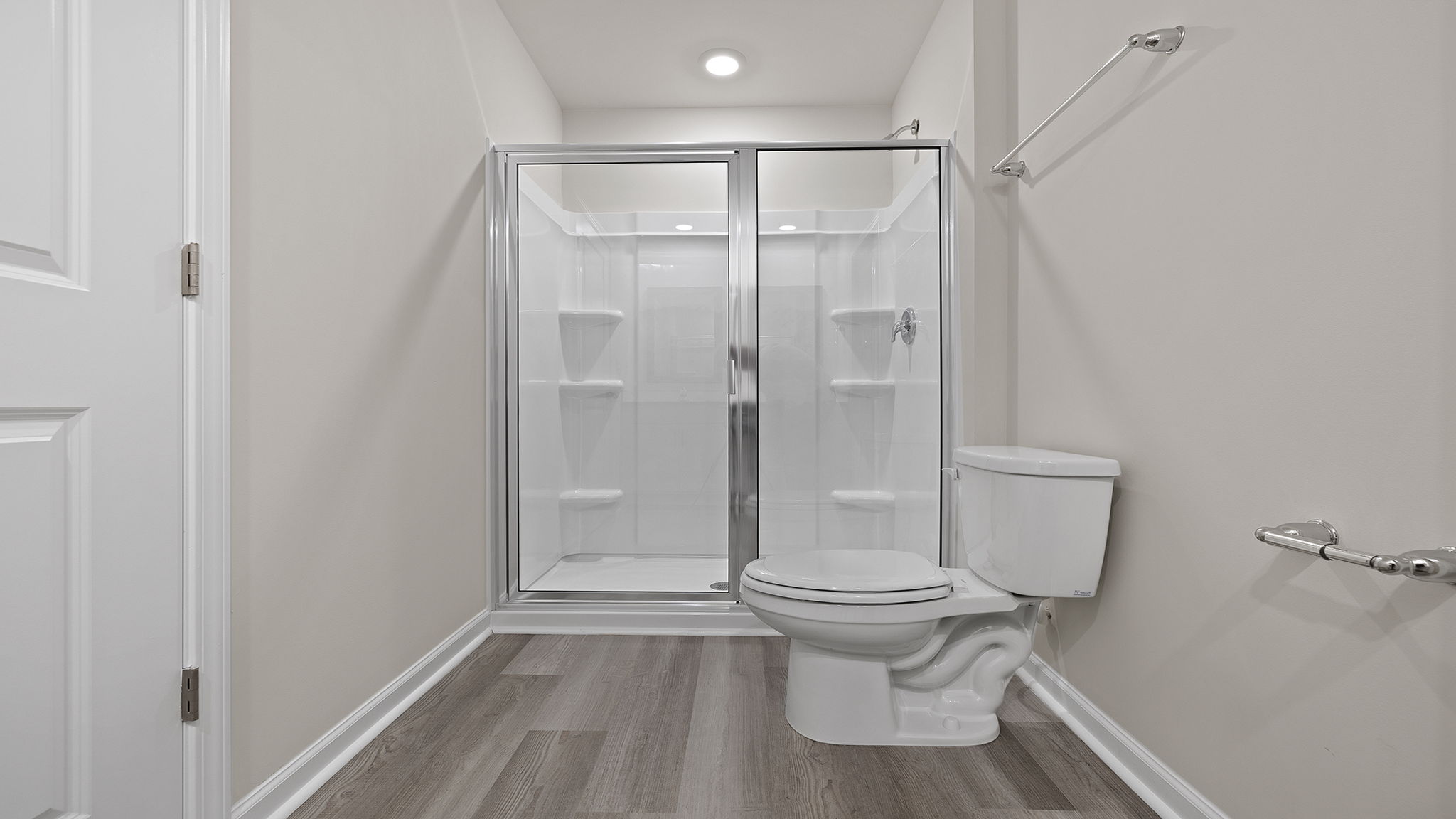 Primary bathroom walk-in shower.
