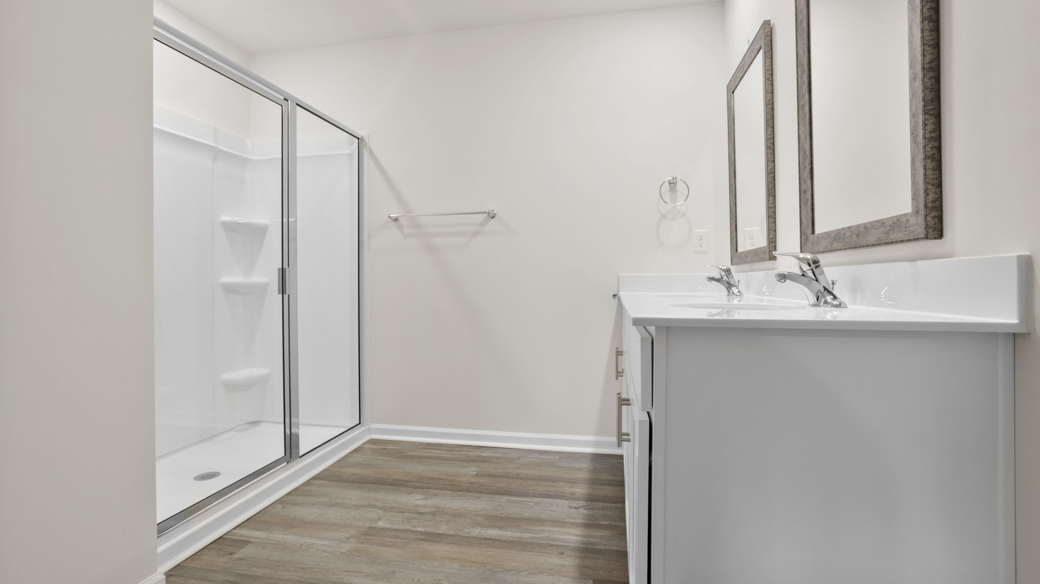 Primary bathroom with walk in shower.