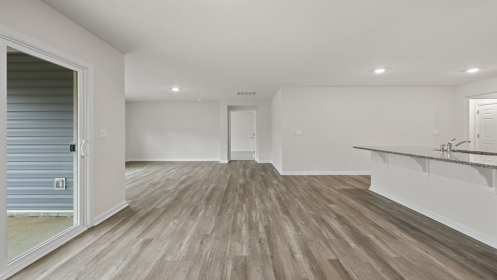 View of open floor plan from the dining area.
