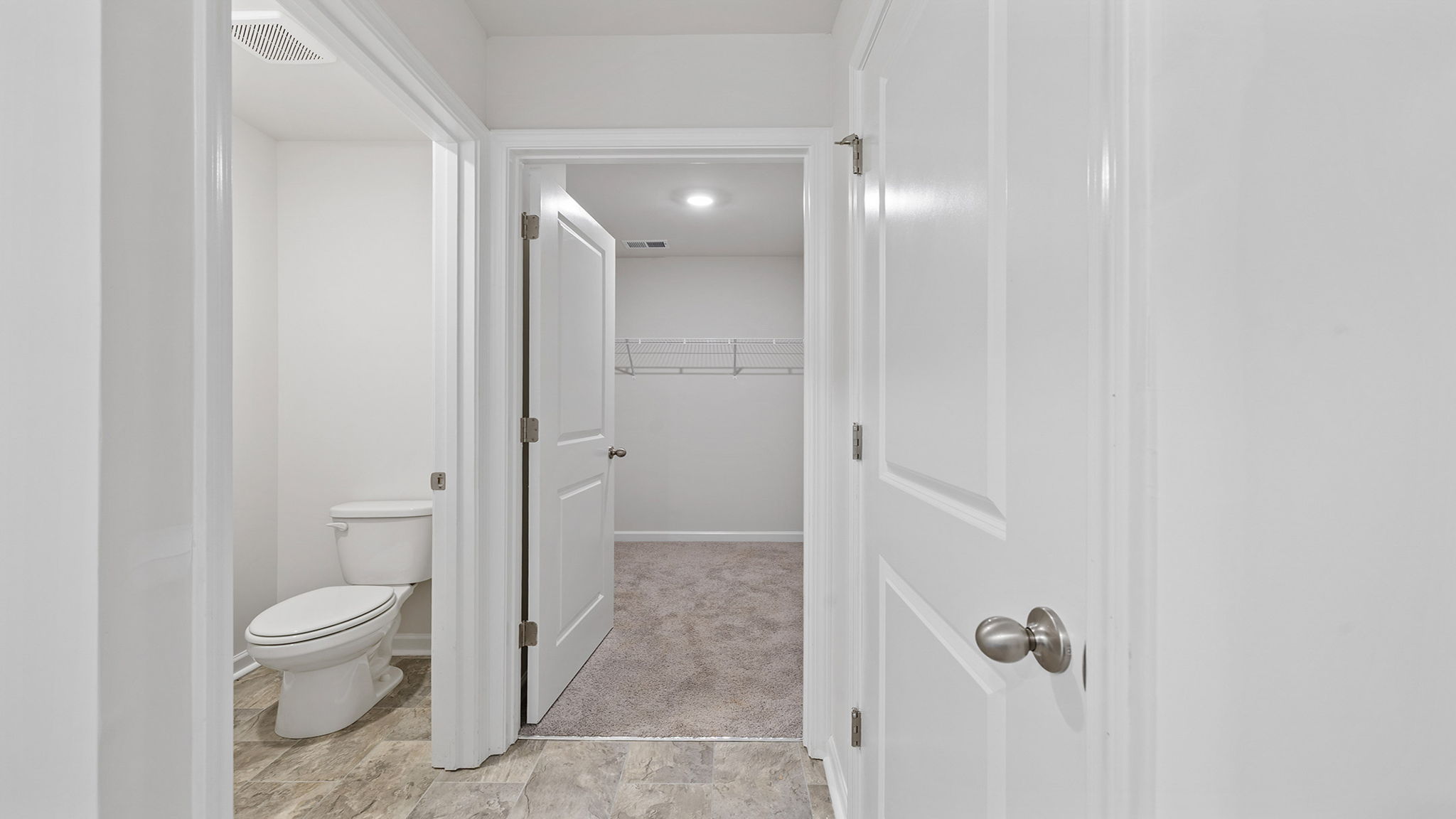 Separate toilet area.