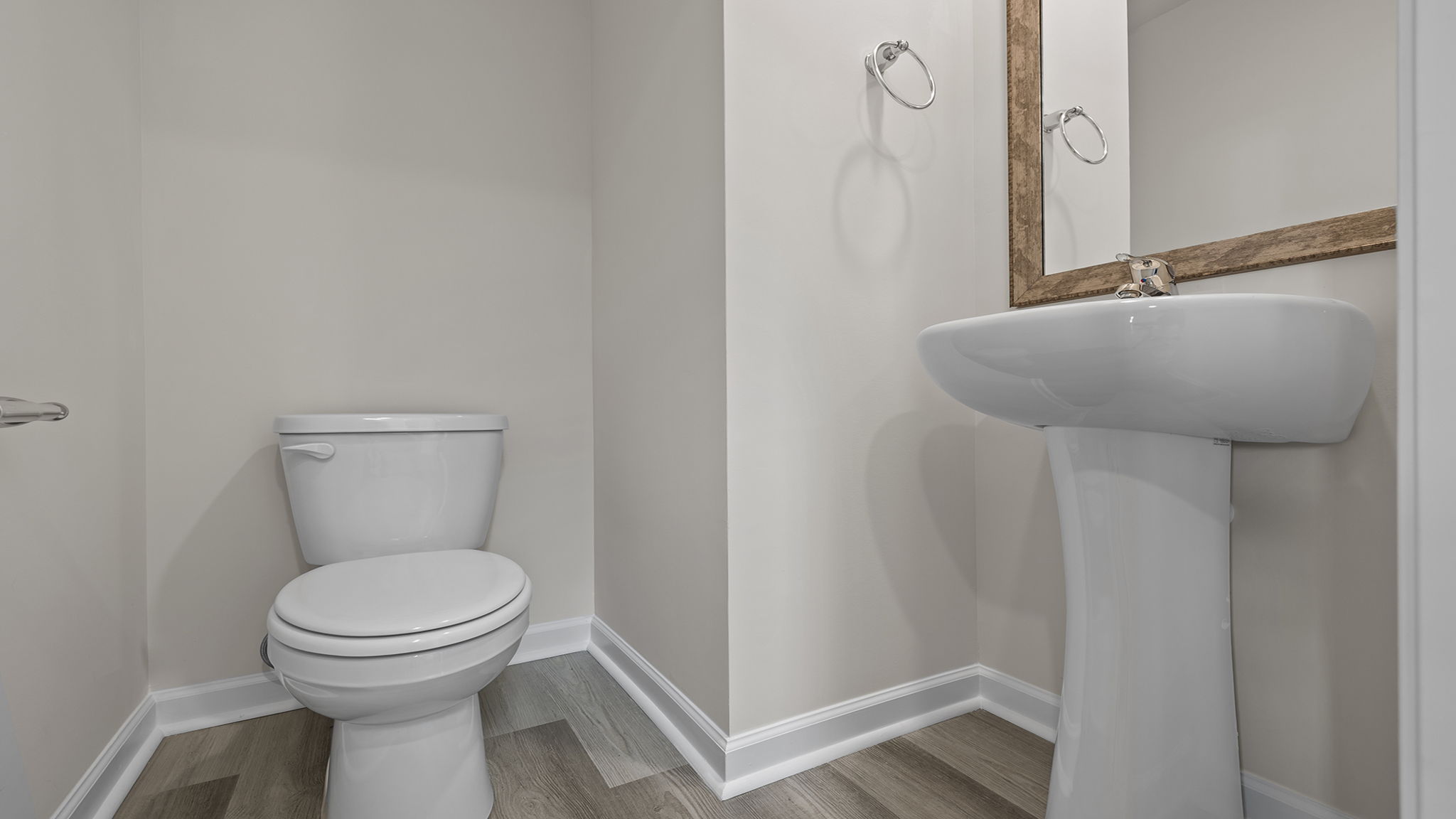 Half bathroom on the main level.