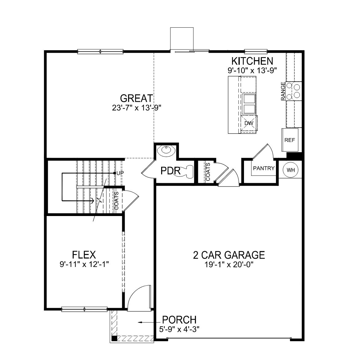 First floor floorplan of Belhaven.