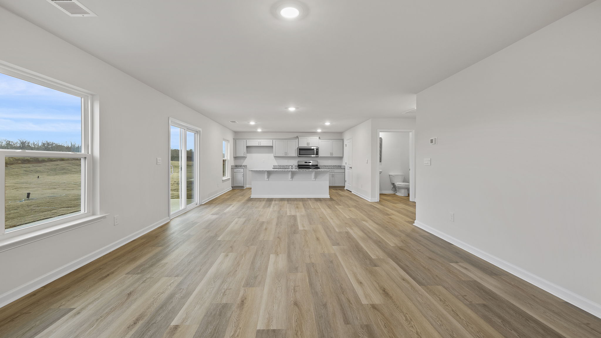 View from family room toward the kitchen.