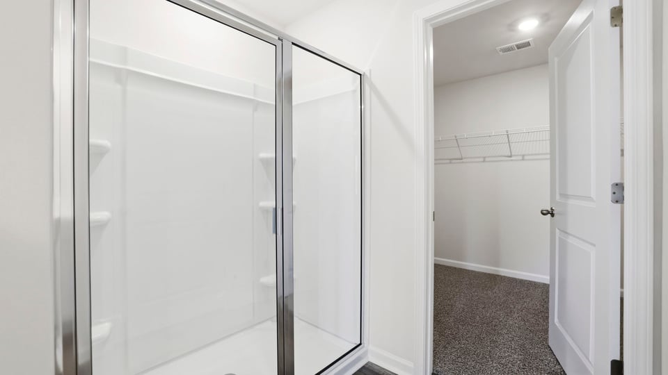 Bathroom with walk in closet.