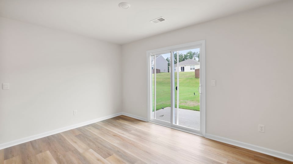 Family room with windows.