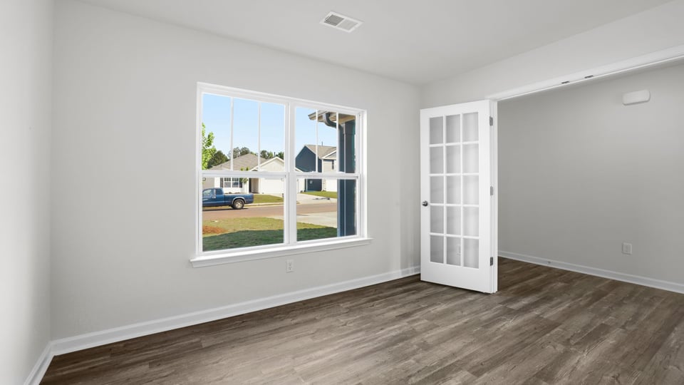 Flex room with windows.