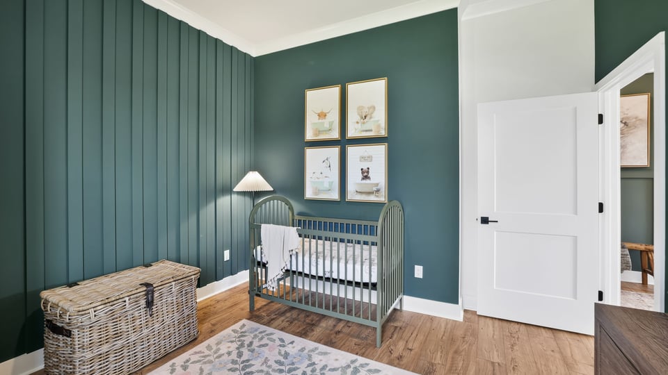 Bedroom with large window.