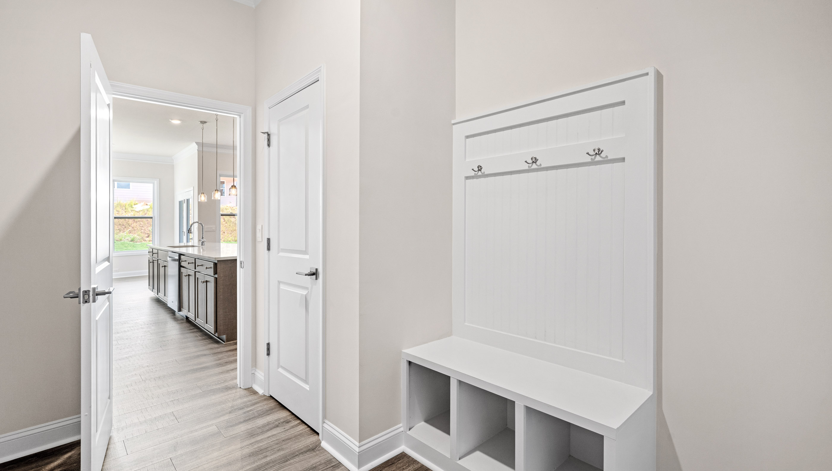 Walk in mud room.