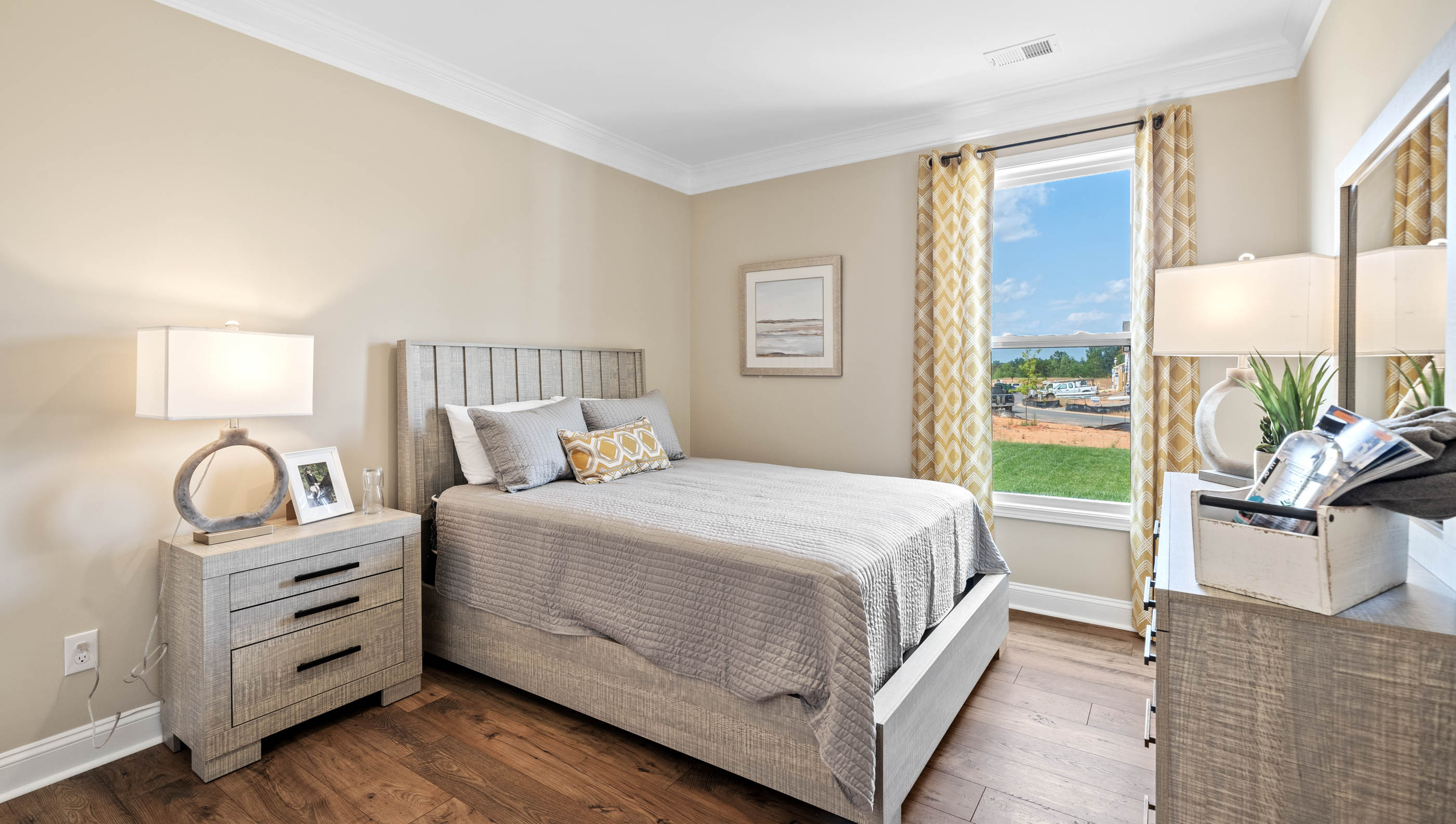 Bedroom with windows.