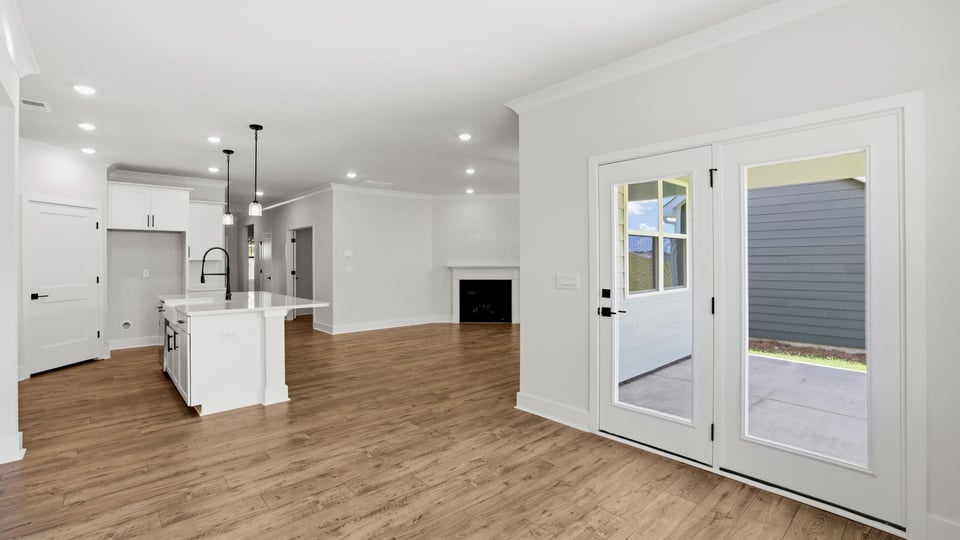 View of kitchen from living room.