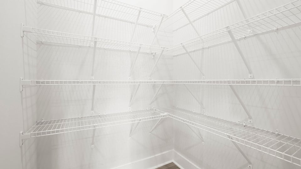 Primary closet with shelf/