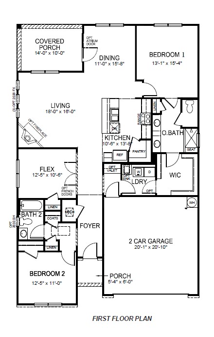 First floor floorplan of the Bristol.