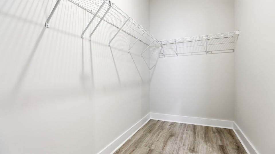 Primary bedroom walk-in closet.