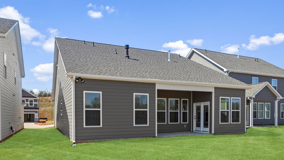 Back exterior of the Azalea with covered porch.