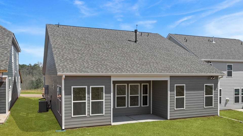 Back exterior of the Azalea with covered porch.