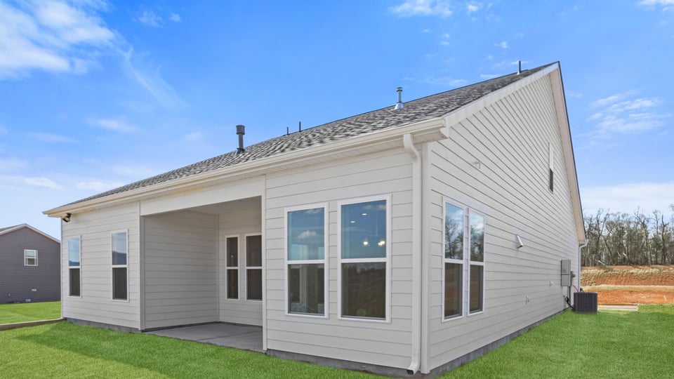 Back exterior of the Azalea with covered porch.