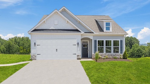 Front exterior of Azalea with 2 car garage.