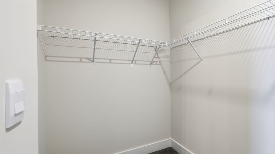 Primary bedroom walk-in closet.