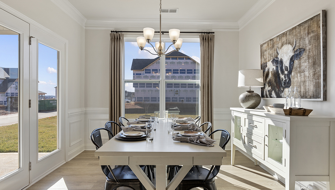 Dining area with windows/