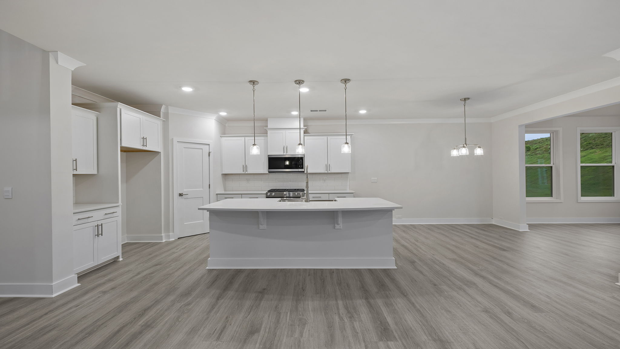 Kitchen with island.