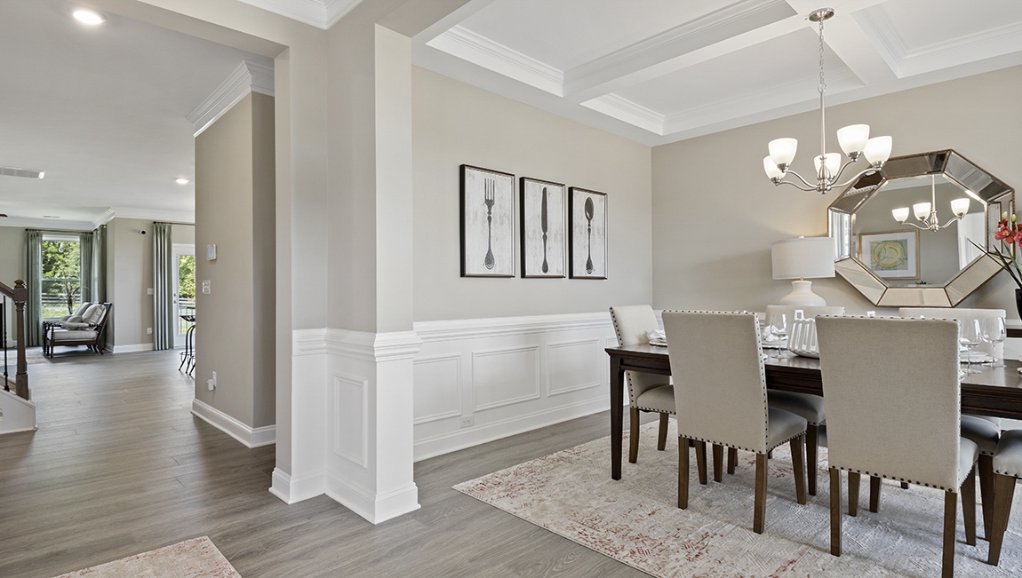 Entry way into home with dining area at the front.
