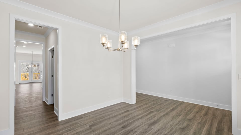 Dining area with windows.