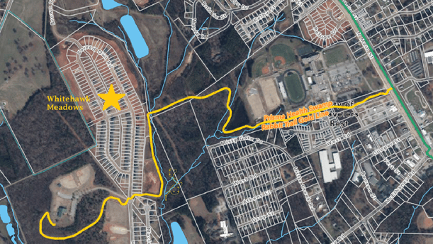 Swamp Rabbit trail map.