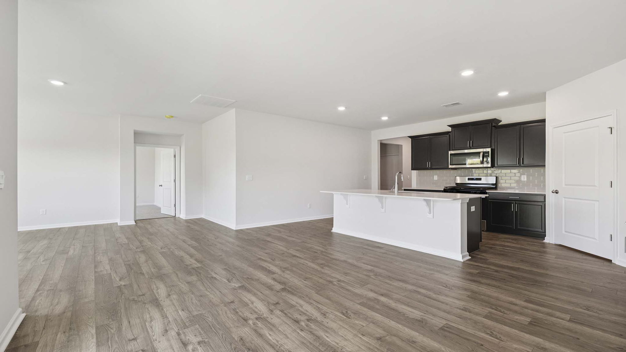 Dining room facing kitchen.