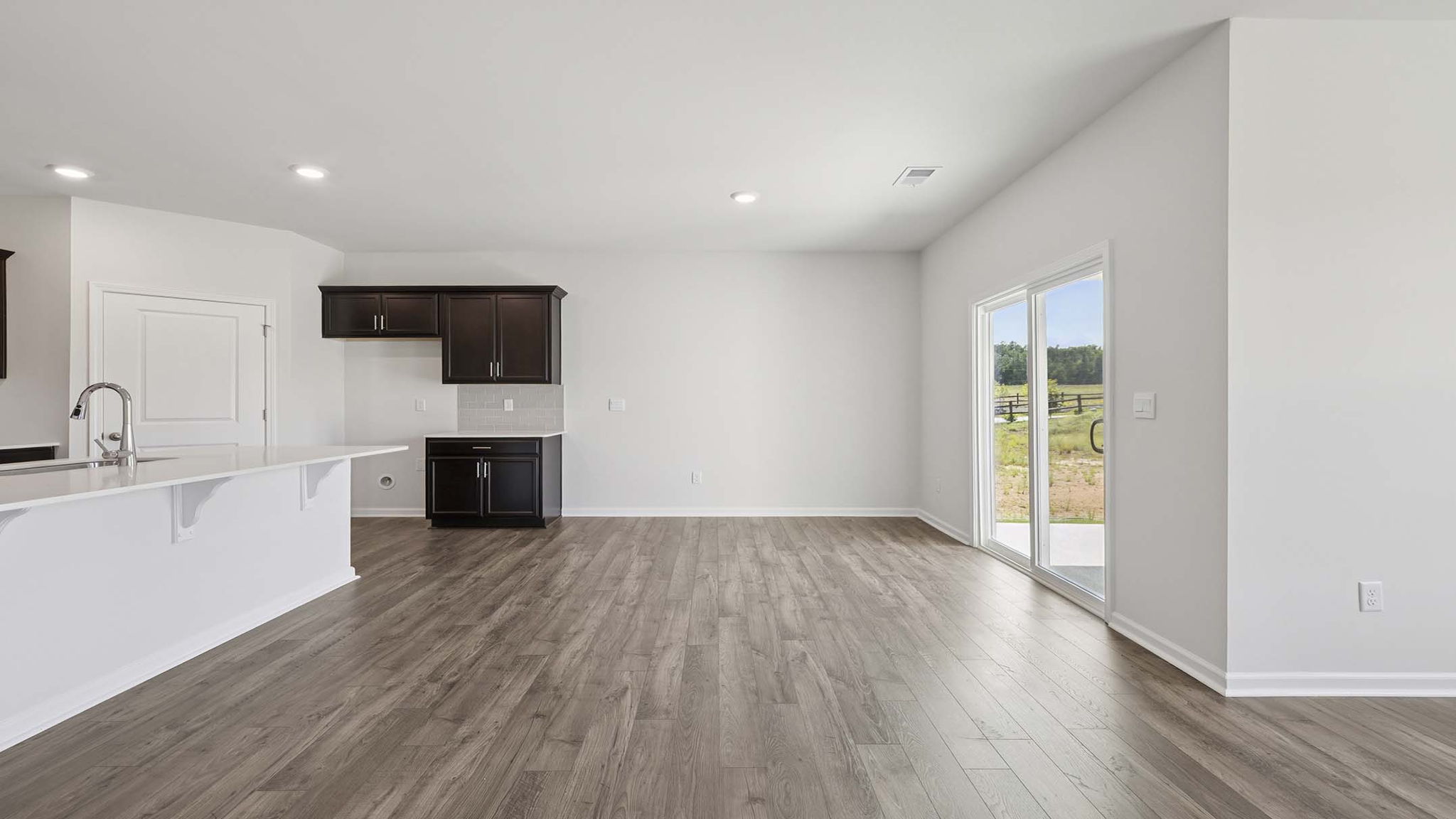 Family room facing dining room.