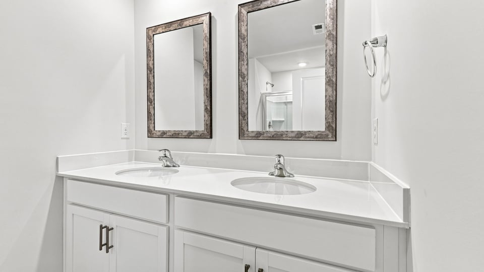 Bathroom with vanity sink.