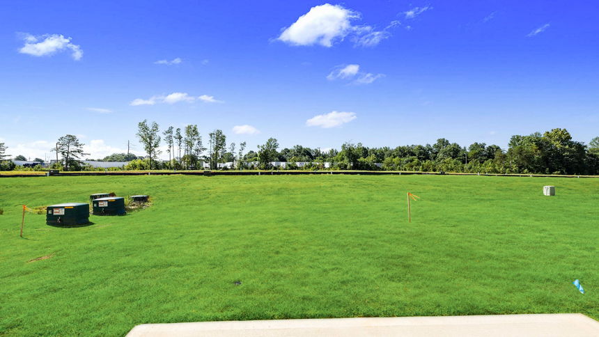 Large backyard of home.