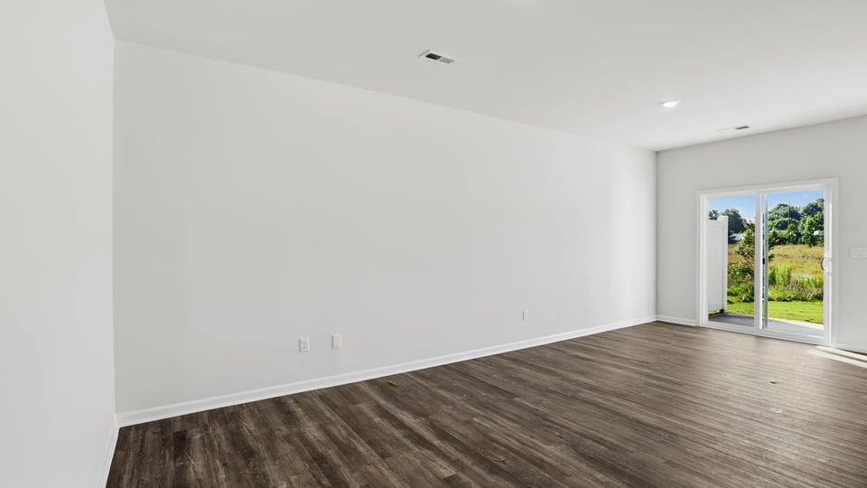 Livingroom with sliding door.