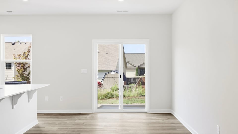 Livingroom with sliding door.