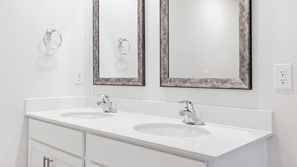 Bathroom with double vanity.