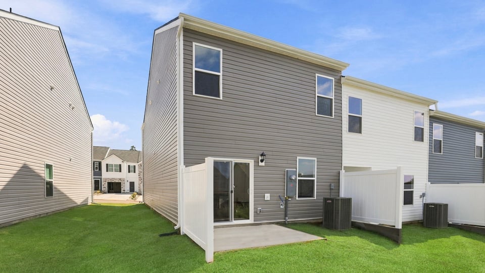 Large backyard of home.