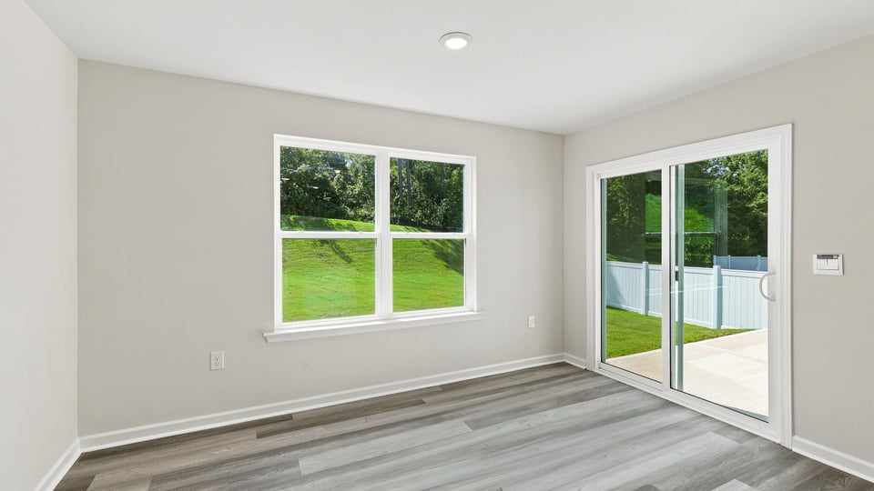 View of dining area and door to the patio.