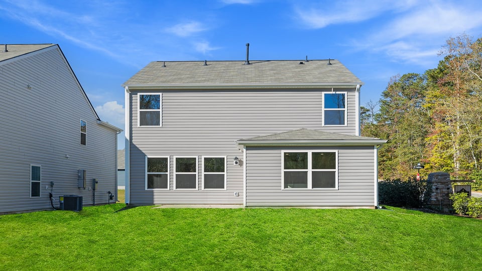 Large backyard of home.