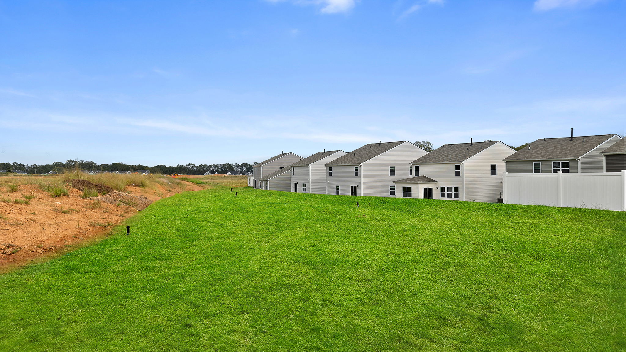 Large backyard of home.