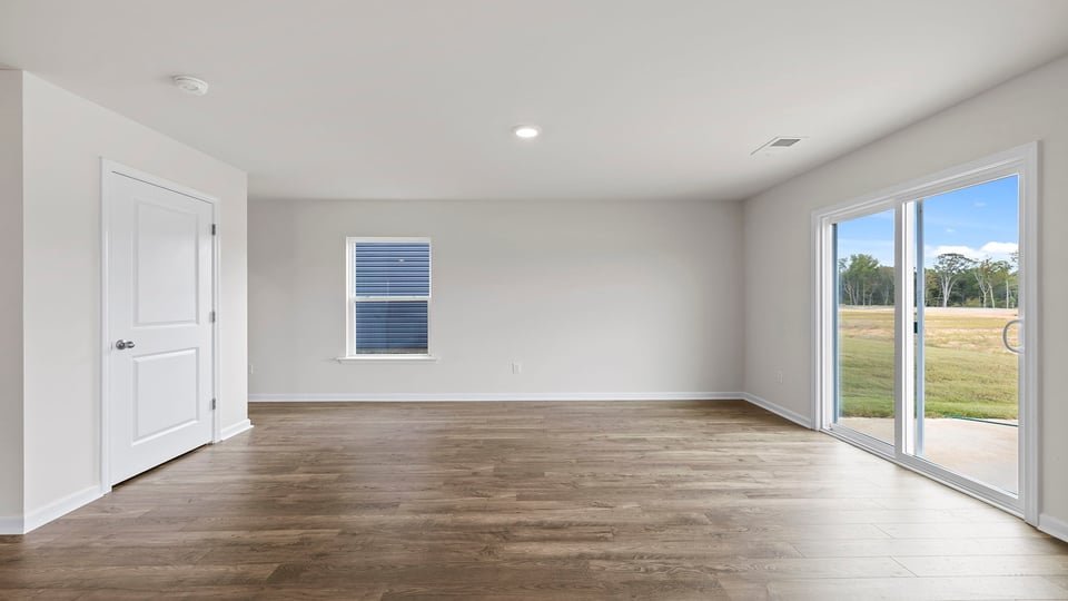 Livingroom with with sliding door.